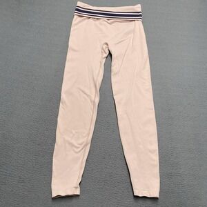 VTG PINK Victoria's Secret Leggings Womens Small Pink Yoga Foldover Knit y2k